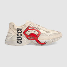 Load image into Gallery viewer, Gucci Unisex Rhyton Sneaker with Mouth Print-Beige
