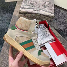 Load image into Gallery viewer, Gucci Unisex Screener GG High-Top Sneaker in Beige Original GG Canvas and Leather