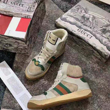 Load image into Gallery viewer, Gucci Unisex Screener GG High-Top Sneaker in Beige Original GG Canvas and Leather