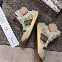 Load image into Gallery viewer, Gucci Unisex Screener GG High-Top Sneaker in Beige Original GG Canvas and Leather