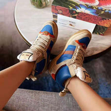 Load image into Gallery viewer, Gucci Unisex Screener GG High-Top Sneaker in Blue Perforated and Off-White Leather