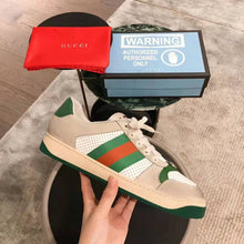 Load image into Gallery viewer, Gucci Unisex Screener Leather Sneaker 3cm Height-Green