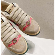 Load image into Gallery viewer, Gucci Unisex Screener Leather Sneaker GG Canvas Green Orange Web 3cm Heel