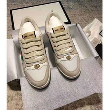 Load image into Gallery viewer, Gucci Unisex Screener Leather Sneaker White Perforated and Off-White Leather