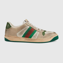 Load image into Gallery viewer, Gucci Unisex Screener Leather Sneaker White Perforated and Off-White Leather