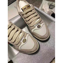 Load image into Gallery viewer, Gucci Unisex Screener Leather Sneaker White Perforated and Off-White Leather
