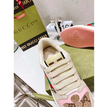 Load image into Gallery viewer, Gucci Unisex Screener Sneaker Crystals Beige Ebony GG Canvas 3.6 cm Heel
