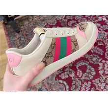 Load image into Gallery viewer, Gucci Unisex Screener Sneaker Crystals Beige Ebony GG Canvas 3.6 cm Heel