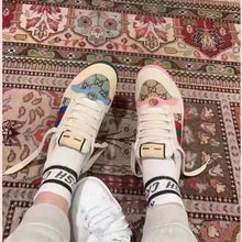 Load image into Gallery viewer, Gucci Unisex Screener Sneaker Crystals Beige Ebony GG Canvas 3.6 cm Heel