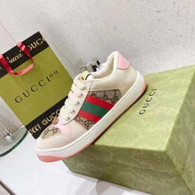 Load image into Gallery viewer, Gucci Unisex Screener Sneaker Crystals Beige Ebony GG Canvas 3.6 cm Heel