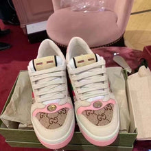 Load image into Gallery viewer, Gucci Unisex Screener Sneaker Crystals Beige Ebony GG Canvas 3.6 cm Heel