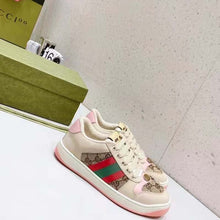 Load image into Gallery viewer, Gucci Unisex Screener Sneaker Crystals Beige Ebony GG Canvas 3.6 cm Heel