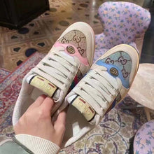 Load image into Gallery viewer, Gucci Unisex Screener Sneaker Crystals Beige Ebony GG Canvas 3.6 cm Heel