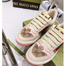 Load image into Gallery viewer, Gucci Unisex Screener Sneaker Crystals Beige Ebony GG Canvas 3.6 cm Heel