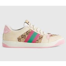 Load image into Gallery viewer, Gucci Unisex Screener Sneaker Crystals Beige Ebony GG Canvas 3.6 cm Heel