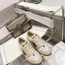 Load image into Gallery viewer, Gucci Unisex Screener Sneaker Pink Green Web Cream Scrap Less Leather