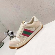 Load image into Gallery viewer, Gucci Unisex Screener Sneaker Pink Green Web Cream Scrap Less Leather