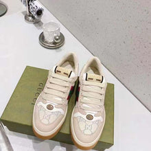 Load image into Gallery viewer, Gucci Unisex Screener Sneaker Pink Green Web Cream Scrap Less Leather