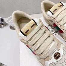 Load image into Gallery viewer, Gucci Unisex Screener Sneaker Pink Green Web Cream Scrap Less Leather