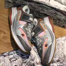 Load image into Gallery viewer, Gucci Unisex Ultrapace Sneaker with Embroidered Gucci and Interlocking G in Metallic Leather-Grey
