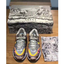 Load image into Gallery viewer, Gucci Unisex Ultrapace Sneaker with Embroidered Gucci and Interlocking G in Metallic Leather-Pink