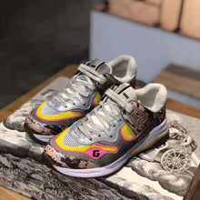 Load image into Gallery viewer, Gucci Unisex Ultrapace Sneaker with Embroidered Gucci and Interlocking G in Metallic Leather-Pink