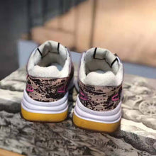 Load image into Gallery viewer, Gucci Unisex Ultrapace Sneaker with Embroidered Gucci and Interlocking G in Metallic Leather-Pink