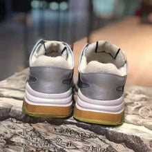 Load image into Gallery viewer, Gucci Unisex Ultrapace Sneaker with Embroidered Gucci and Interlocking G in Metallic Leather-Silver