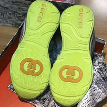 Load image into Gallery viewer, Gucci Unisex Ultrapace Sneaker with Embroidered Gucci and Interlocking G in Metallic Leather-Silver