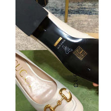 Load image into Gallery viewer, Gucci Unisex Women Ballet Flat Horsebit White Leather Low 2.5 cm Heel