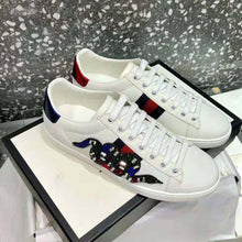 Load image into Gallery viewer, Gucci Women Ace Embroidered Sneaker with Crystal Kingsnake-White