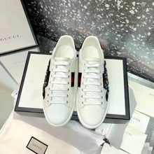 Load image into Gallery viewer, Gucci Women Ace Embroidered Sneaker with Crystal Kingsnake-White