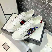 Load image into Gallery viewer, Gucci Women Ace Embroidered Sneaker with Crystal Kingsnake-White