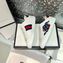 Load image into Gallery viewer, Gucci Women Ace Embroidered Sneaker with Crystal Kingsnake-White