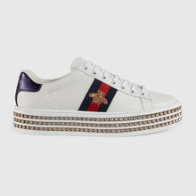 Load image into Gallery viewer, Gucci Women Ace Sneaker with Crystals White
