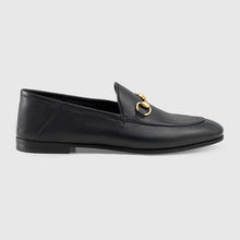 Load image into Gallery viewer, Gucci Women Brixton Leather Horsebit Loafer-Black