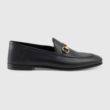 Load image into Gallery viewer, Gucci Women Brixton Leather Horsebit Loafer-Black