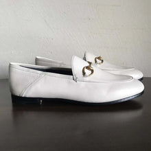 Load image into Gallery viewer, Gucci Women Brixton Leather Horsebit Loafer-White