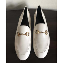 Load image into Gallery viewer, Gucci Women Brixton Leather Horsebit Loafer-White