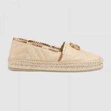 Load image into Gallery viewer, Gucci Women Chevron Raffia Espadrille with Double G-Sandy