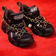 Load image into Gallery viewer, Gucci Women Flashtrek Sneaker with Removable Crystals 5.6cm Height-Black