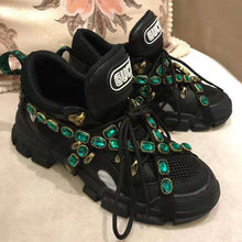 Load image into Gallery viewer, Gucci Women Flashtrek Sneaker with Removable Crystals 5.6cm Height-Black
