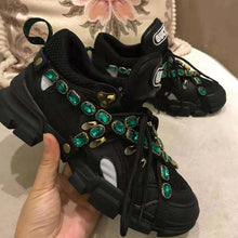 Load image into Gallery viewer, Gucci Women Flashtrek Sneaker with Removable Crystals 5.6cm Height-Black
