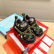 Load image into Gallery viewer, Gucci Women Flashtrek Sneaker with Removable Crystals 5.6cm Height-Black