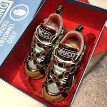 Load image into Gallery viewer, Gucci Women Flashtrek Sneaker with Removable Crystals 5.6cm Height-Brown
