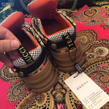 Load image into Gallery viewer, Gucci Women Flashtrek Sneaker with Removable Crystals 5.6cm Height-Brown