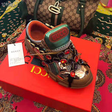 Load image into Gallery viewer, Gucci Women Flashtrek Sneaker with Removable Crystals 5.6cm Height-Brown