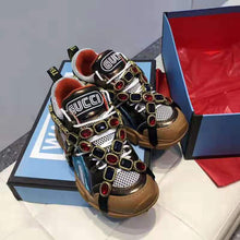 Load image into Gallery viewer, Gucci Women Flashtrek Sneaker with Removable Crystals 5.6cm Height-Brown