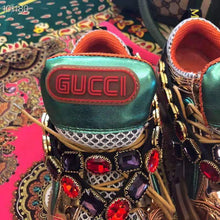 Load image into Gallery viewer, Gucci Women Flashtrek Sneaker with Removable Crystals 5.6cm Height-Brown