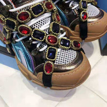 Load image into Gallery viewer, Gucci Women Flashtrek Sneaker with Removable Crystals 5.6cm Height-Brown